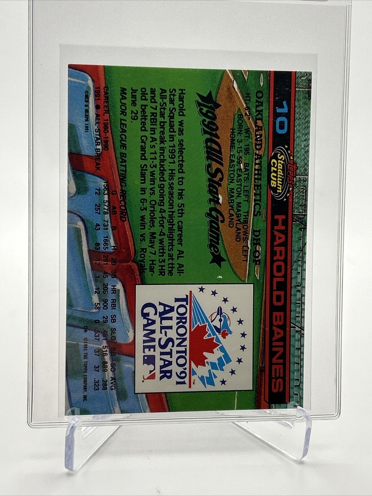 1992 Stadium Club Dome Harold Baines Baseball Card #10 Mint FREE SHIPPING
