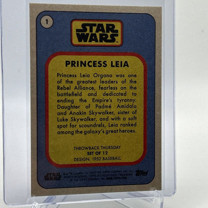 2023 Topps Star Wars Throwback Thursday Princess Leia Card #1 Mint FREE SHIPPING