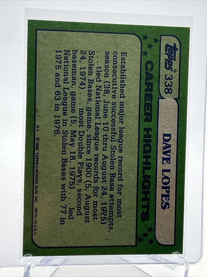 1982 Topps Dave Lopes Baseball Card #338 NM-Mint FREE SHIPPING