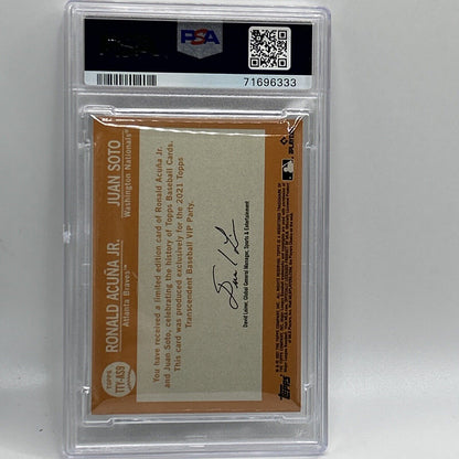 2022 Topps Transcendent VIP Juan Soto Ronald Acuna Jr. Card #AS9 PSA 10 23/95