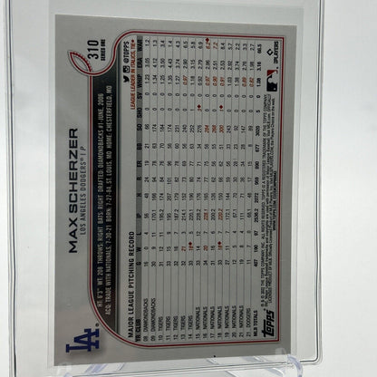 2022 Topps Max Scherzer Baseball Card #310 Mint FREE SHIPPING