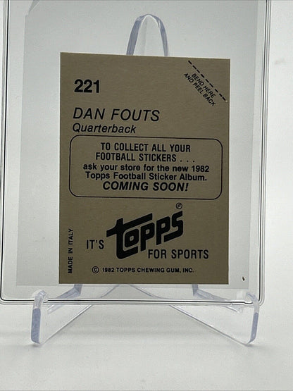 1982 Topps Dan Fouts Sticker Coming Soon #221 NM FREE SHIPPING