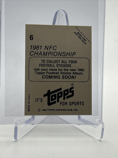 1982 Topps 1981 NFC Championship Sticker Coming Soon #6 NM FREE SHIPPING