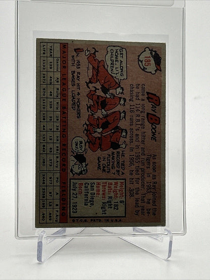1958 Topps Ray Boone Baseball Card #185 EX Quality FREE SHIPPING