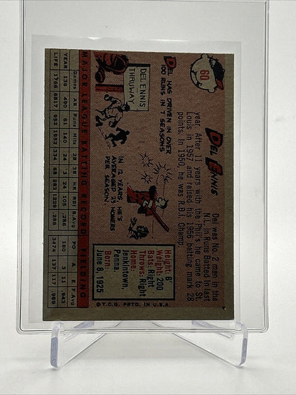 1958 Topps Del Ennis Baseball Card #60 VG Quality FREE SHIPPING