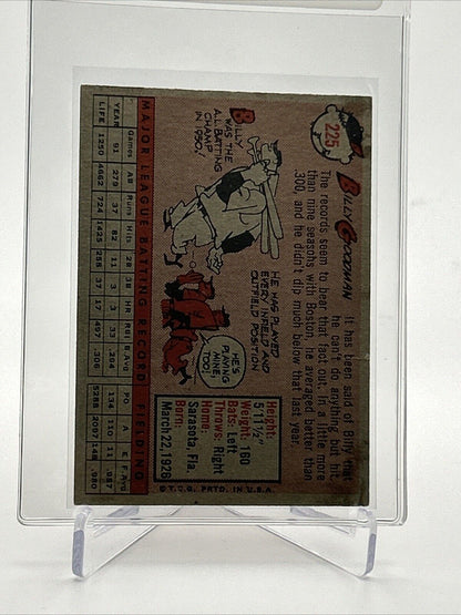 1958 Topps Billy Goodman Baseball Card #225 VG Quality FREE SHIPPING
