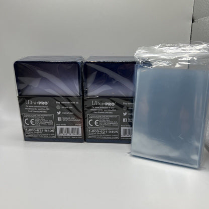 Ultra Pro 3X4 BLUE BORDER Toploaders 35pt 2 Packs of 25  AND 100 SLEEVES