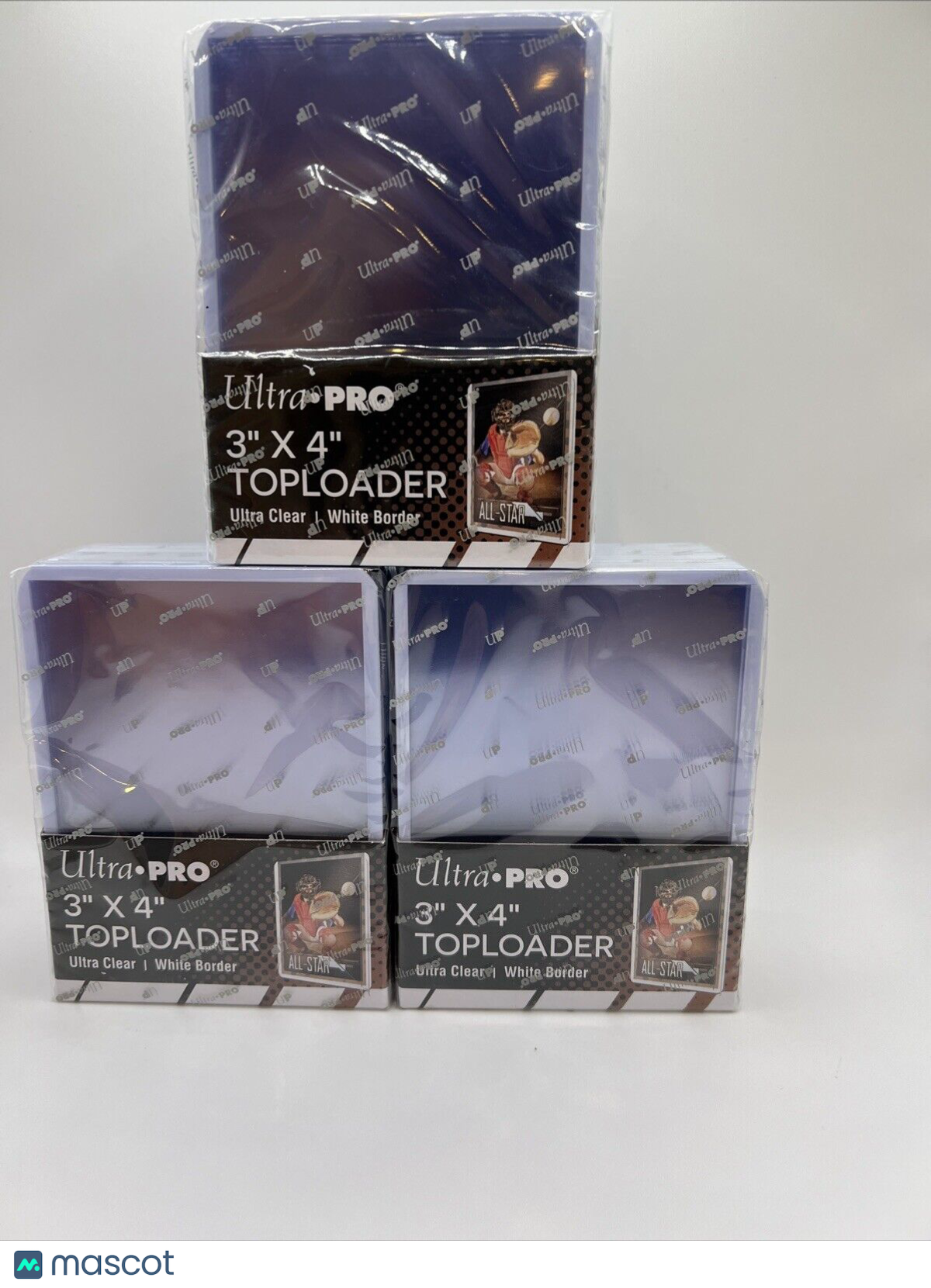 Ultra Pro 3X4 Toploaders 35pt WHITE BORDER 3 Packs of 25 for Standard Cards