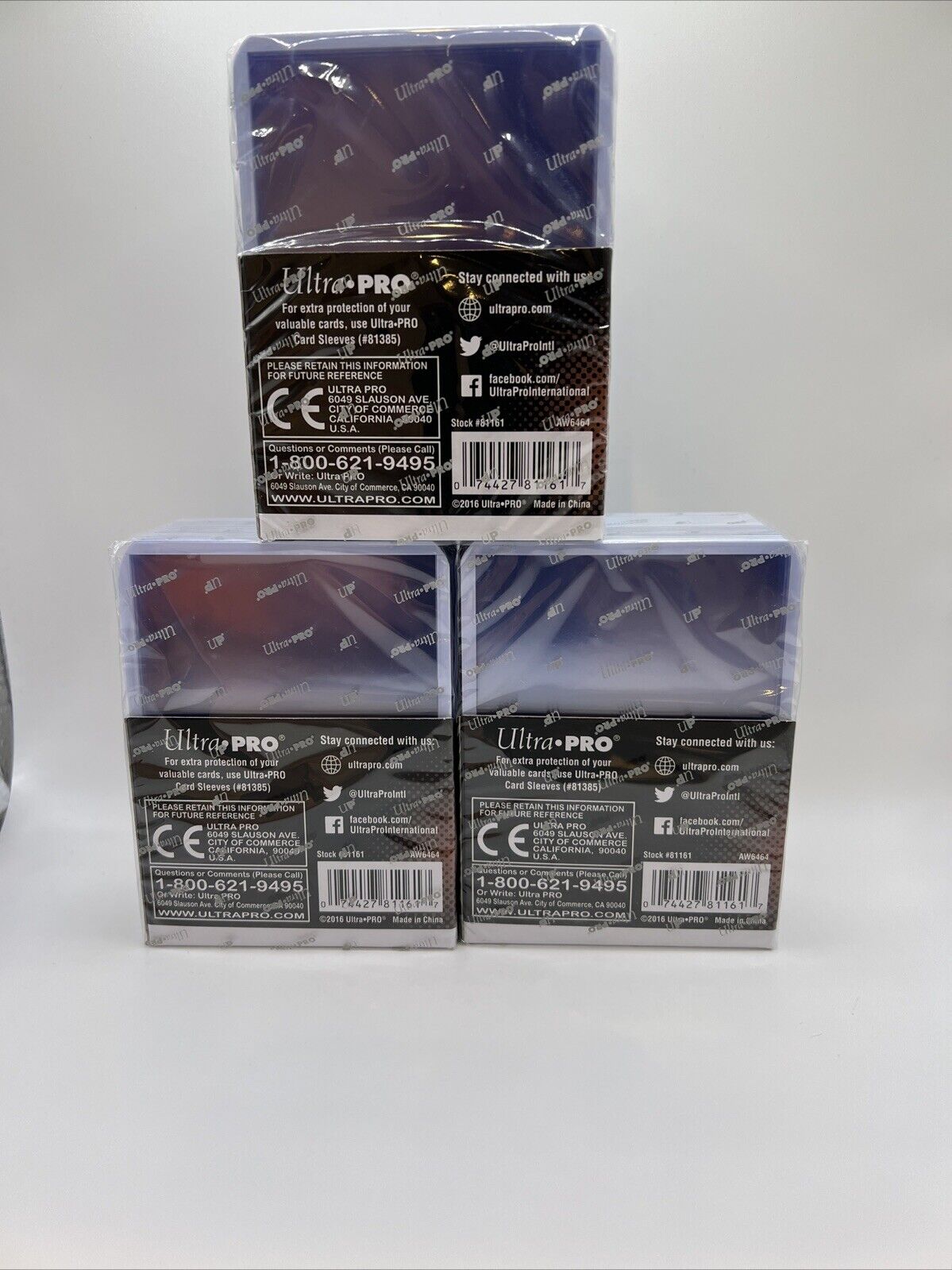 Ultra Pro 3X4 Toploaders 35pt WHITE BORDER 3 Packs of 25 for Standard Cards