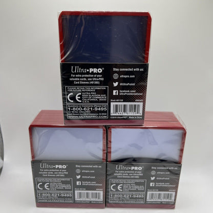 Ultra Pro 3X4 RED BORDER Toploaders 35pt 3 Packs of 25 for Standard Sized Cards