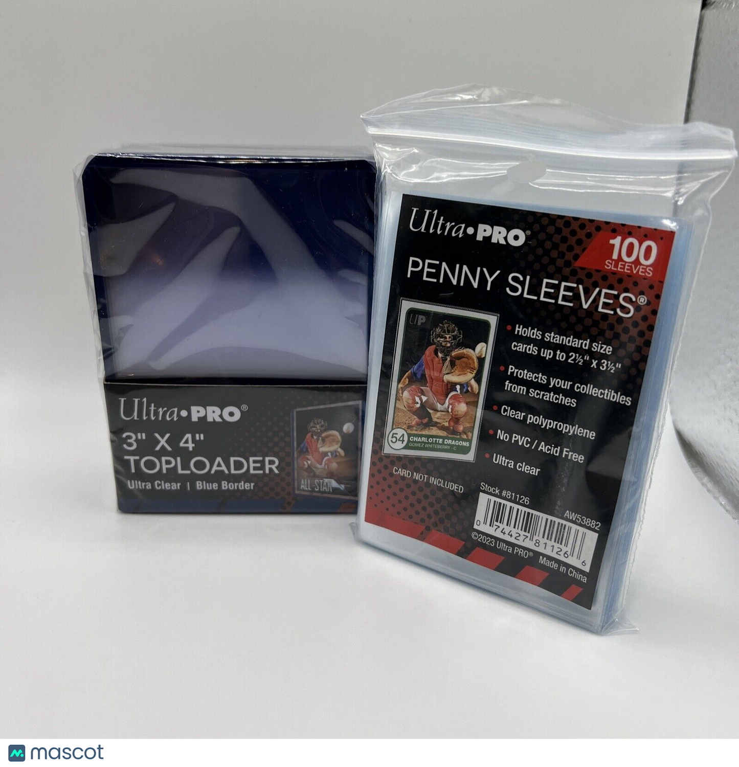 Ultra Pro 3X4 BLUE BORDER Toploaders 35pt 1 Pack of 25 AND 100 SLEEVES