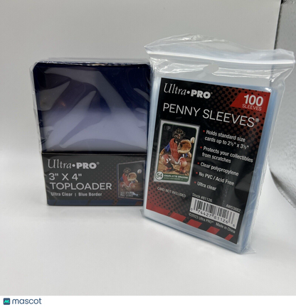 Ultra Pro 3X4 BLUE BORDER Toploaders 35pt 1 Pack of 25 AND 100 SLEEVES