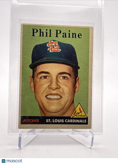 1958 Topps Phil Paine Rookie Baseball Card #442 VG Quality #2 FREE SHIPPING