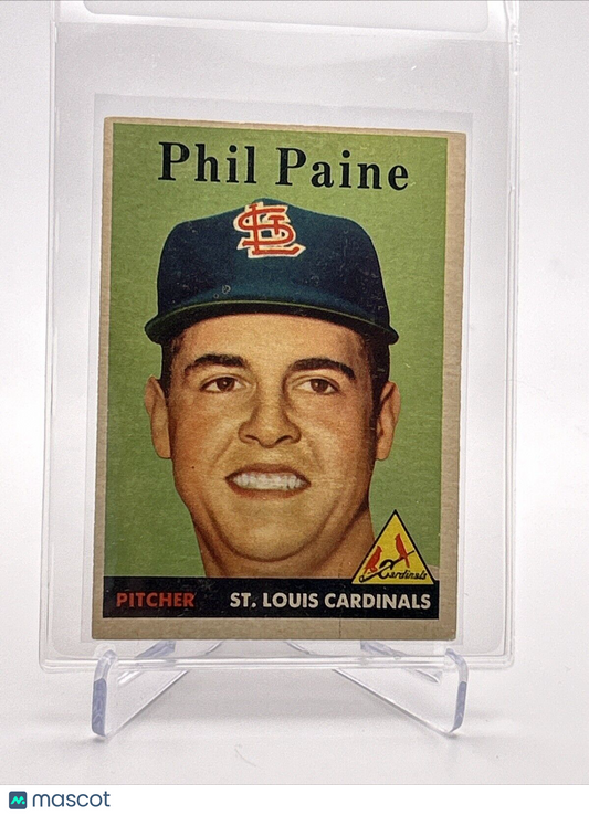 1958 Topps Phil Paine Rookie Baseball Card #442 VG Quality #2 FREE SHIPPING