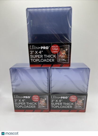 Ultra Pro 3X4 Super Thick Toploaders 120pt Point 3 Packs of 10 for Thick Cards