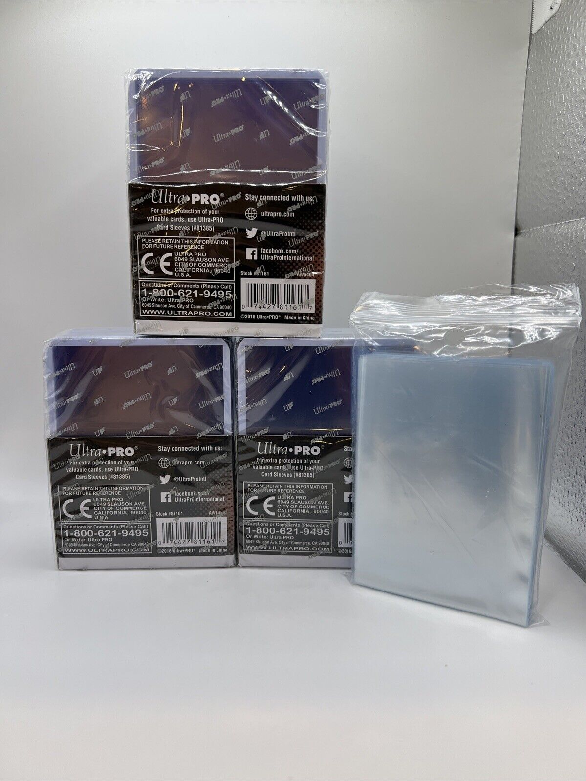 Ultra Pro 3X4 Toploaders 35pt WHITE BORDER 3 Packs of 25 AND 100 SLEEVES