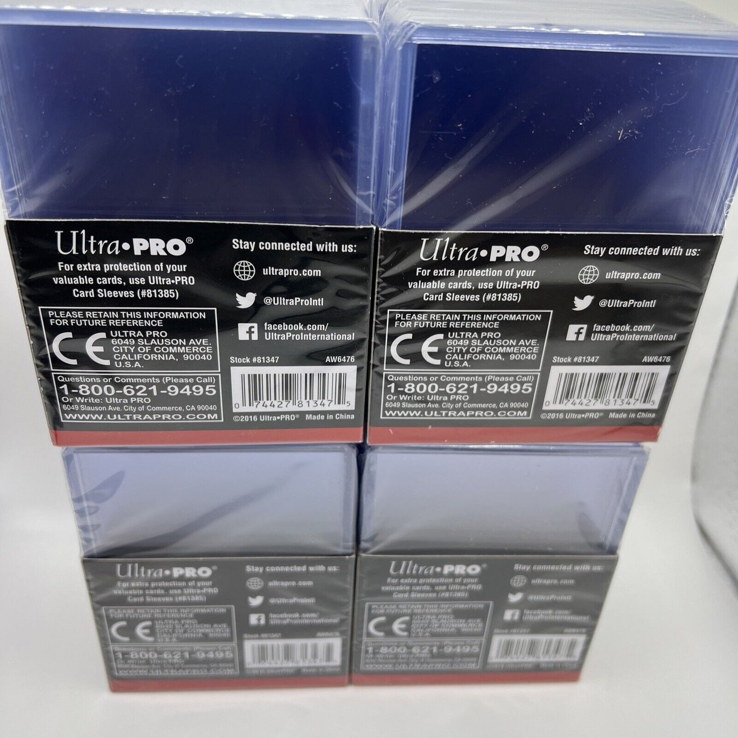 Ultra Pro 3X4 Super Thick 75pt Toploaders 4 Packs of 25 for up to 75pt Cards