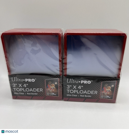 Ultra Pro 3X4 RED BORDER Toploaders 35pt 2 Packs of 25 for Standard Sized Cards