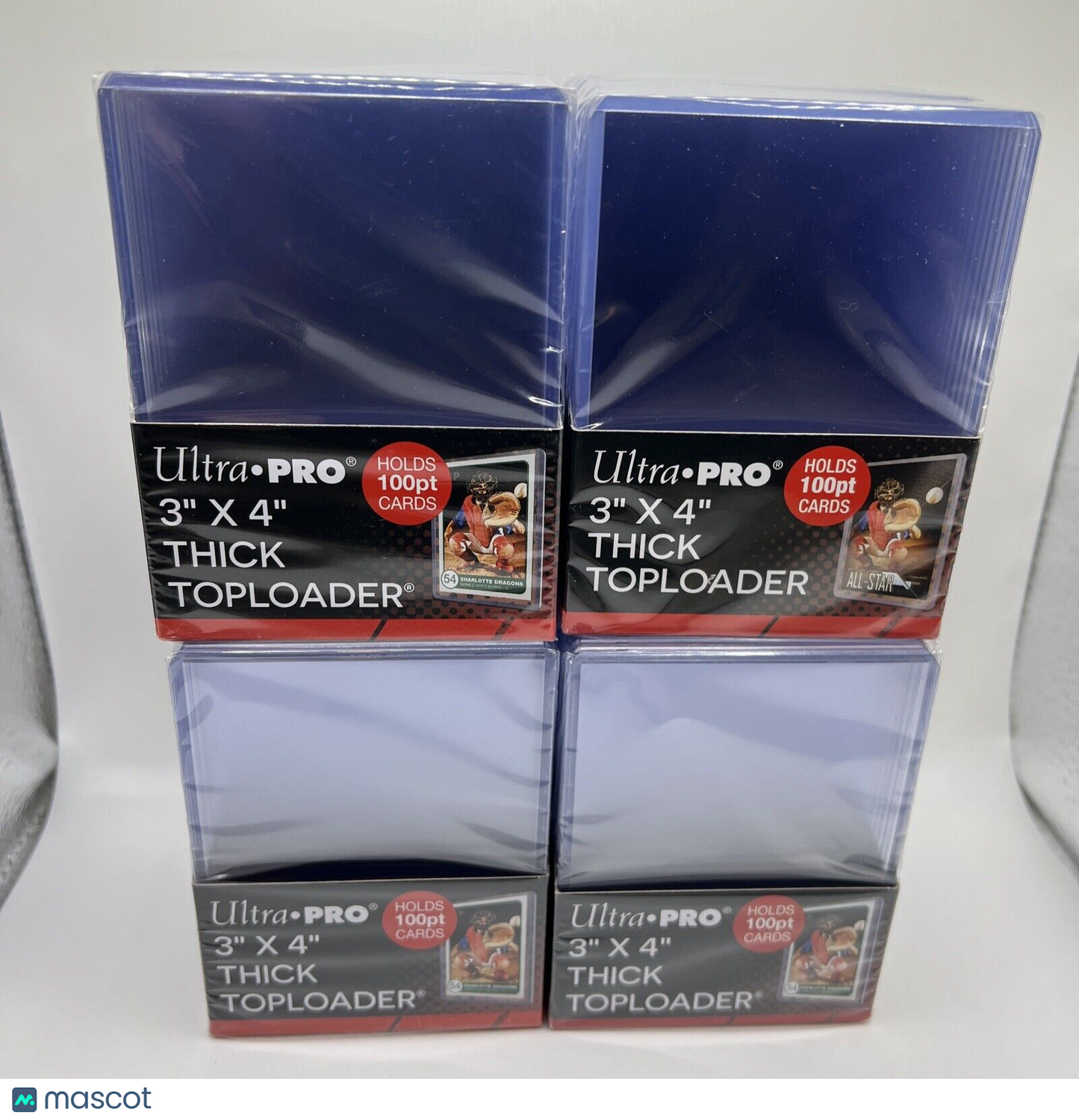 Ultra Pro 3X4 Thick Toploaders 4 Packs of 25 for up to 100pt Point Cards