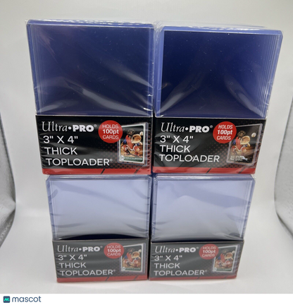Ultra Pro 3X4 Thick Toploaders 4 Packs of 25 for up to 100pt Point Cards