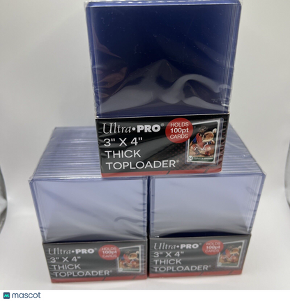Ultra Pro 3X4 Thick Toploaders 3 Packs of 25 for up to 100pt Point Cards