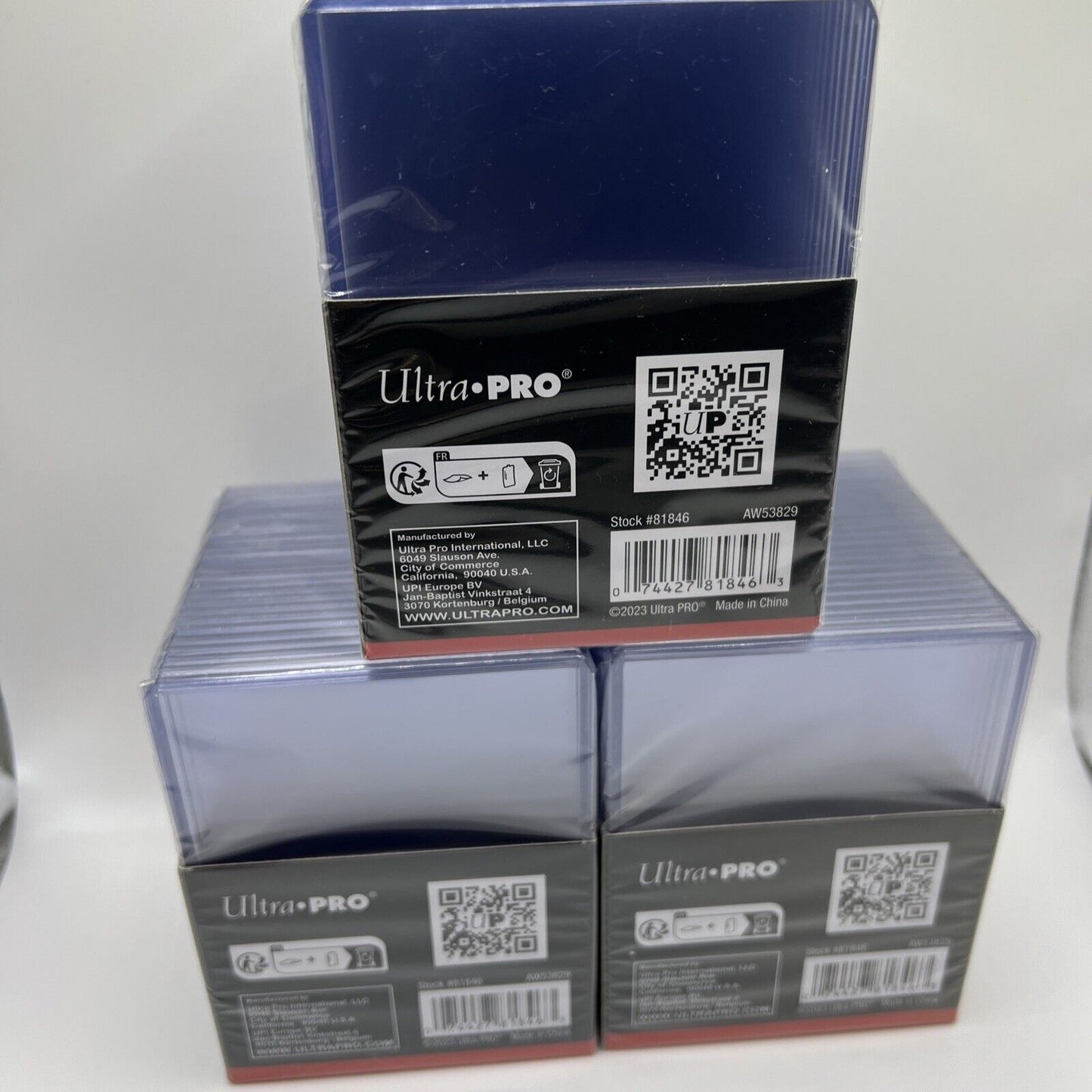 Ultra Pro 3X4 Thick Toploaders 3 Packs of 25 for up to 100pt Point Cards