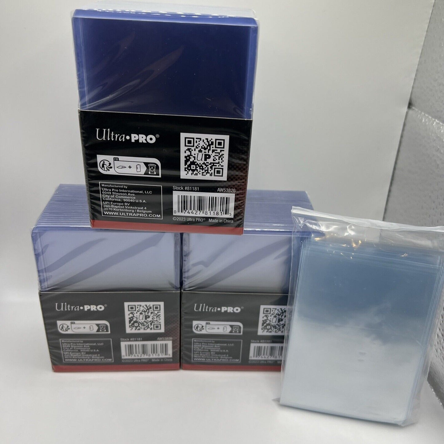 Ultra Pro 3X4 Thick 55pt Toploaders 3 Packs of 25 toploaders AND 100 Sleeves
