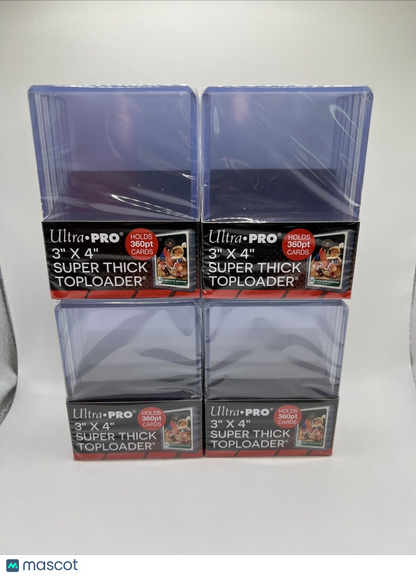 Ultra Pro 3X4 Super Thick Toploaders 4 Packs of 5 for up to 360pt Cards