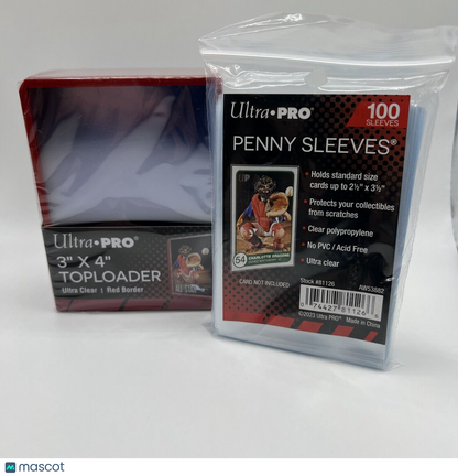 Ultra Pro 3X4 RED BORDER Toploaders 35pt 1 Pack of 25  AND 100 SLEEVES