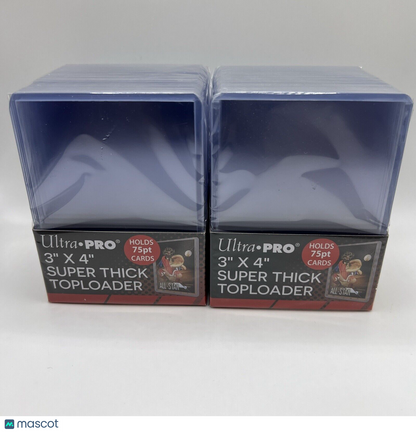 Ultra Pro 3X4 Thick 75pt Toploaders 2 Packs of 25 for up to 75pt Cards
