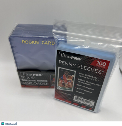 Ultra Pro 3X4 GOLD ROOKIE 35pt Toploaders 1 Pack of 25 AND 100 SLEEVES