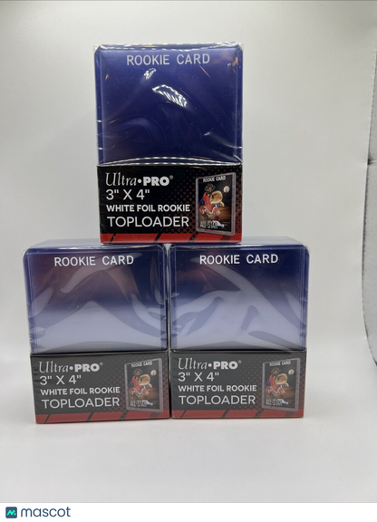 Ultra Pro 3X4 WHITE Rookie 35pt Toploaders 3 Packs of 25 for Standard Cards