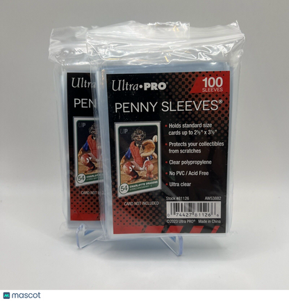 Ultra Pro Penny Card Soft Sleeves 2 Packs of 100 for Standard Sized Cards