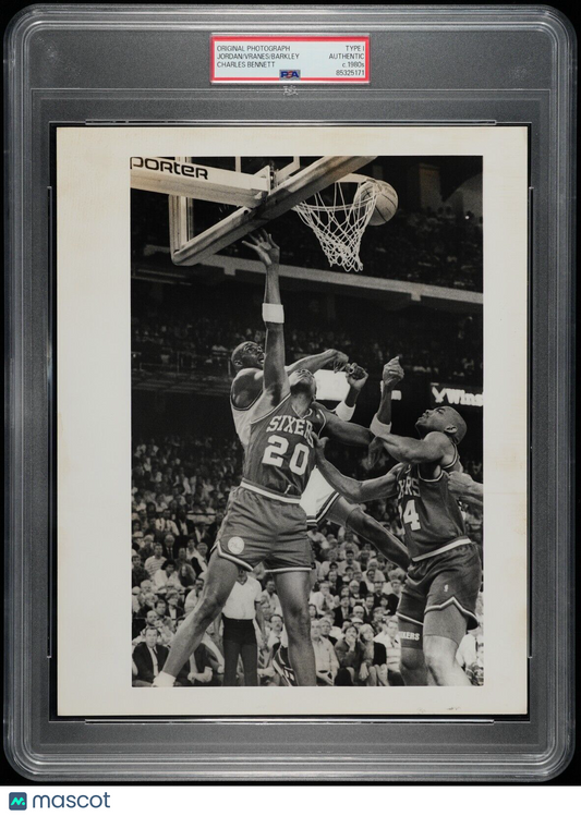 PSA/DNA Type 1 photo Michael Jordan Vs Charles Barkley 1980's by Charles Bennett