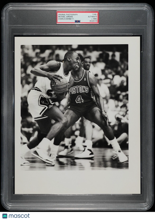 PSA/DNA Type 1 photo Michael Jordan Vs Joe Dumars - 1980's by Charles Bennett
