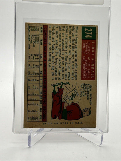 1959 Topps Jerry Kindall Baseball Card #274 VG Quality #2 FREE SHIPPING
