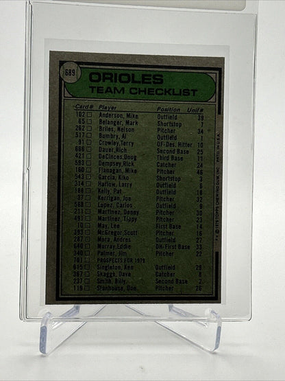 1979 Topps Baltimore Orioles/Earl Weaver Card #689 Near Mint FREE SHIPPING