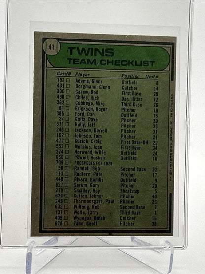 1979 Topps Minnesota Twins/Gene Mauch Baseball Card #41 NM #3 FREE SHIPPING