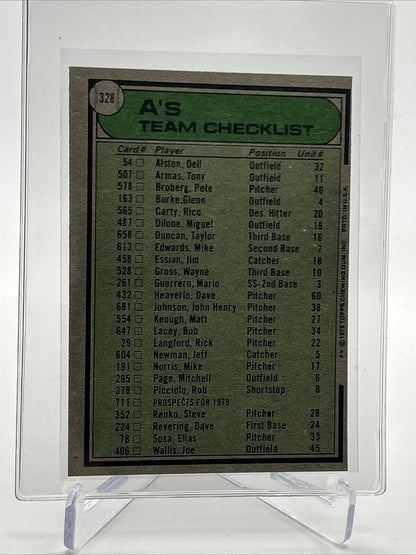 1979 Topps Oakland A's/Jack McKeon Baseball Card #328 NM #4 FREE SHIPPING