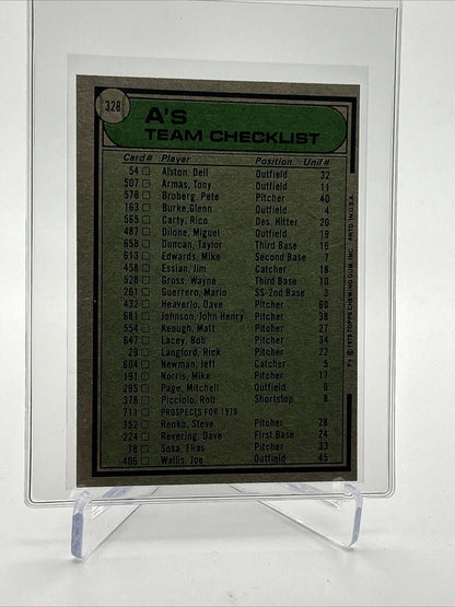 1979 Topps Oakland A's/Jack McKeon Baseball Card #328 NM #5 FREE SHIPPING