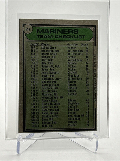 1979 Topps Seattle Mariners/Darrell Johnson Card #659 NM #2 FREE SHIPPING