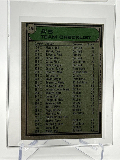 1979 Topps Oakland A's/Jack McKeon Baseball Card #328 NM #3 FREE SHIPPING