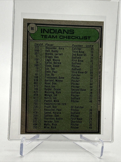 1979 Topps Cleveland Indians/Jeff Torborg Card #96 NM #3 FREE SHIPPING