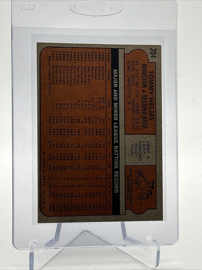 1972 Topps Tommy Helms Baseball Card #204 EX-MT Quality #2 FREE SHIPPING