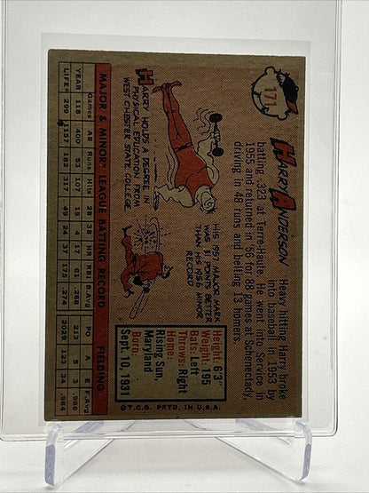 1958 Topps Harry Anderson Baseball Card #171 VG Quality FREE SHIPPING