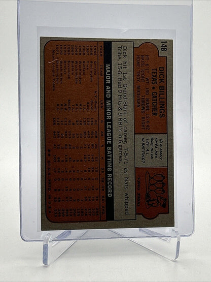 1972 Topps Dick Billings Baseball Card #148 VG-EX Quality #3 FREE SHIPPING