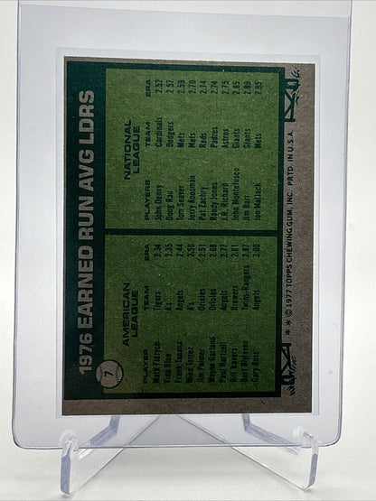 1977 Topps ERA Leaders Baseball Card #7 EX Quality FREE SHIPPING