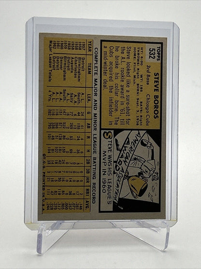 1963 Topps Steve Boros Baseball Card #532 VG Quality #2 FREE SHIPPING