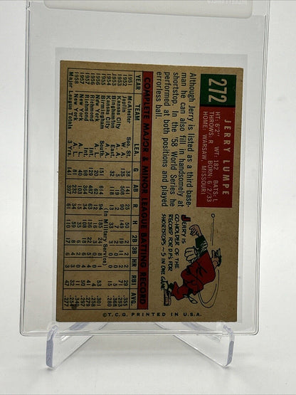 1959 Topps Jerry Lumpe White Back Baseball Card #272 VG Quality FREE SHIPPING