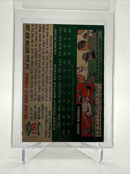1954 Topps Bill Consolo Rookie Baseball Card #195 VG-EX Quality FREE SHIPPING